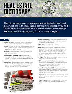 Real Estate Dictionary